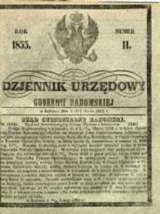 Dziennik Urzędowy Gubernii Radomskiej, 1855, nr 11
