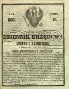 Dziennik Urzędowy Gubernii Radomskiej, 1855, nr 12