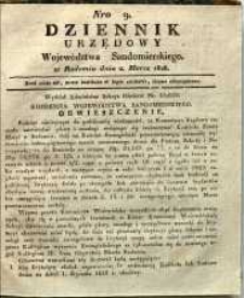 Dziennik Urzędowy Województwa Sandomierskiego, 1828, nr 9