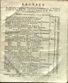 Regestr do Dziennika Urzędowego Województwa Sandomierskiego za Kwartał I. to jest: od Nru I do 13 czyli od 6 Stycznia do 30 Marca 1828 r.