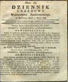 Dziennik Urzędowy Województwa Sandomierskiego, 1828, nr 18