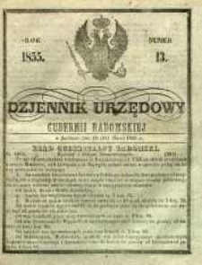 Dziennik Urzędowy Gubernii Radomskiej, 1855, nr 13