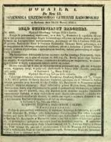 Dziennik Urzędowy Gubernii Radomskiej, 1855, nr 13, dod. I