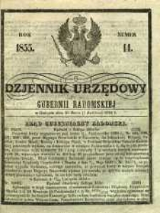 Dziennik Urzędowy Gubernii Radomskiej, 1855, nr 14