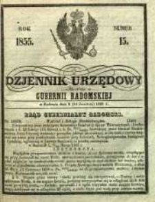 Dziennik Urzędowy Gubernii Radomskiej, 1855, nr 15
