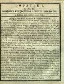 Dziennik Urzędowy Gubernii Radomskiej, 1855, nr 15, dod. I
