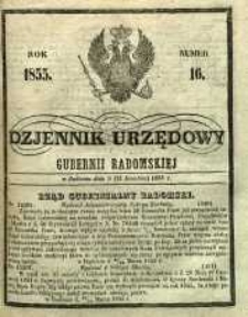 Dziennik Urzędowy Gubernii Radomskiej, 1855, nr 16