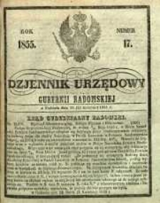 Dziennik Urzędowy Gubernii Radomskiej, 1855, nr 17