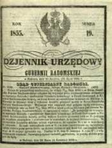 Dziennik Urzędowy Gubernii Radomskiej, 1855, nr 19