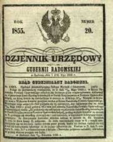 Dziennik Urzędowy Gubernii Radomskiej, 1855, nr 20
