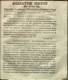 Dziennik Urzędowy Województwa Sandomierskiego, 1828, nr 34, dod. II