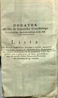 Dziennik Urzędowy Województwa Sandomierskiego, 1828, nr 38, dod.
