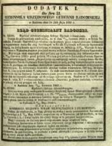 Dziennik Urzędowy Gubernii Radomskiej, 1855, nr 21, dod. I