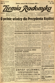 Ziemia Radomska, 1933, R. 6, nr 185