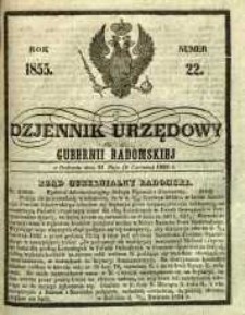 Dziennik Urzędowy Gubernii Radomskiej, 1855, nr 22