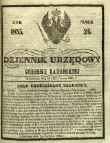 Dziennik Urzędowy Gubernii Radomskiej, 1855, nr 26