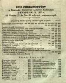 Spis Przedmiotów w Dzienniku Urzędowym Gubernii Radomskiej w kwartale III 1855 r. od numeru 27 do nr 39 włącznie zamieszczonych