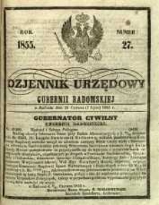 Dziennik Urzędowy Gubernii Radomskiej, 1855, nr 27
