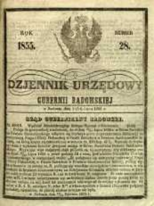 Dziennik Urzędowy Gubernii Radomskiej, 1855, nr 28