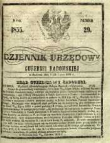 Dziennik Urzędowy Gubernii Radomskiej, 1855, nr 29