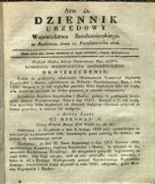 Dziennik Urzędowy Województwa Sandomierskiego, 1828, nr 41
