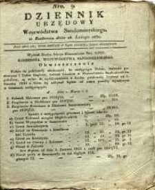 Dziennik Urzędowy Województwa Sandomierskiego, 1830, nr 9