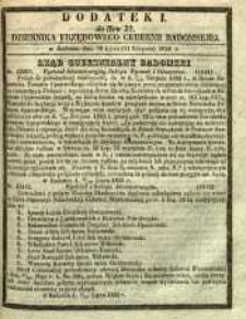 Dziennik Urzędowy Gubernii Radomskiej, 1855, nr 32, dod. I