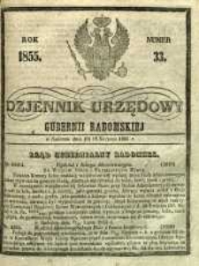 Dziennik Urzędowy Gubernii Radomskiej, 1855, nr 33