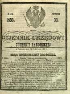 Dziennik Urzędowy Gubernii Radomskiej, 1855, nr 33