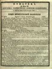 Dziennik Urzędowy Gubernii Radomskiej, 1855, nr 33, dod. I