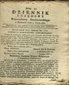 Dziennik Urzędowy Województwa Sandomierskiego, 1830, nr 27