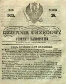 Dziennik Urzędowy Gubernii Radomskiej, 1855, nr 39