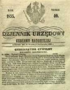 Dziennik Urzędowy Gubernii Radomskiej, 1855, nr 40