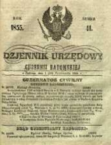 Dziennik Urzędowy Gubernii Radomskiej, 1855, nr 41