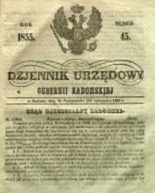 Dziennik Urzędowy Gubernii Radomskiej, 1855, nr 45
