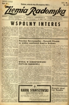 Ziemia Radomska, 1933, R. 6, nr 220
