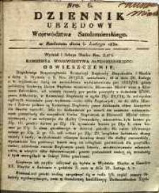Dziennik Urzędowy Województwa Sandomierskiego, 1832, nr 6