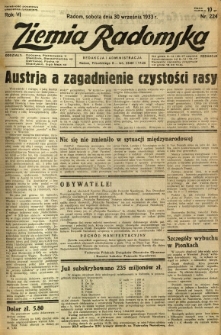 Ziemia Radomska, 1933, R. 6, nr 224