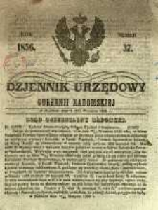 Dziennik Urzędowy Gubernii Radomskiej, 1856, nr 37