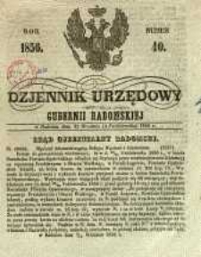 Dziennik Urzędowy Gubernii Radomskiej, 1856, nr 40