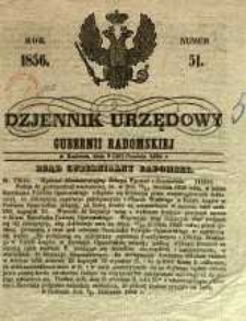 Dziennik Urzędowy Gubernii Radomskiej, 1856, nr 51