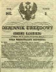 Dziennik Urzędowy Gubernii Radomskiej, 1857, nr 2