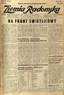 Ziemia Radomska, 1933, R. 6, nr 232