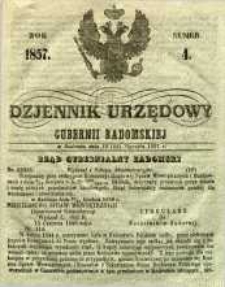 Dziennik Urzędowy Gubernii Radomskiej, 1857, nr 4