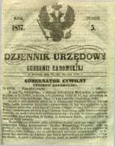 Dziennik Urzędowy Gubernii Radomskiej, 1857, nr 5