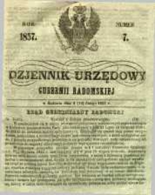 Dziennik Urzędowy Gubernii Radomskiej, 1857, nr 7