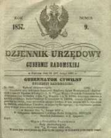 Dziennik Urzędowy Gubernii Radomskiej, 1857, nr 9