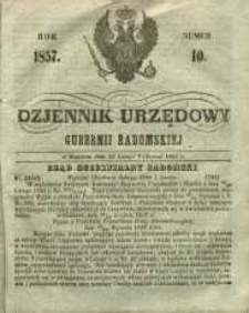 Dziennik Urzędowy Gubernii Radomskiej, 1857, nr 10