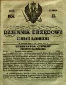 Dziennik Urzędowy Gubernii Radomskiej, 1857, nr 13