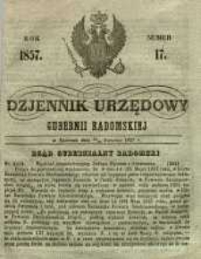 Dziennik Urzędowy Gubernii Radomskiej, 1857, nr 17